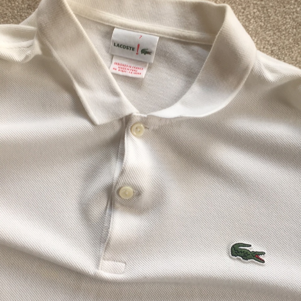 Men’s Lacoste dress shirt white size 7